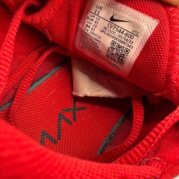 Size 11 Nike Air Max 270 University Triple Red Mens Running Shoes CV7544-600 - Picture 12 of 12